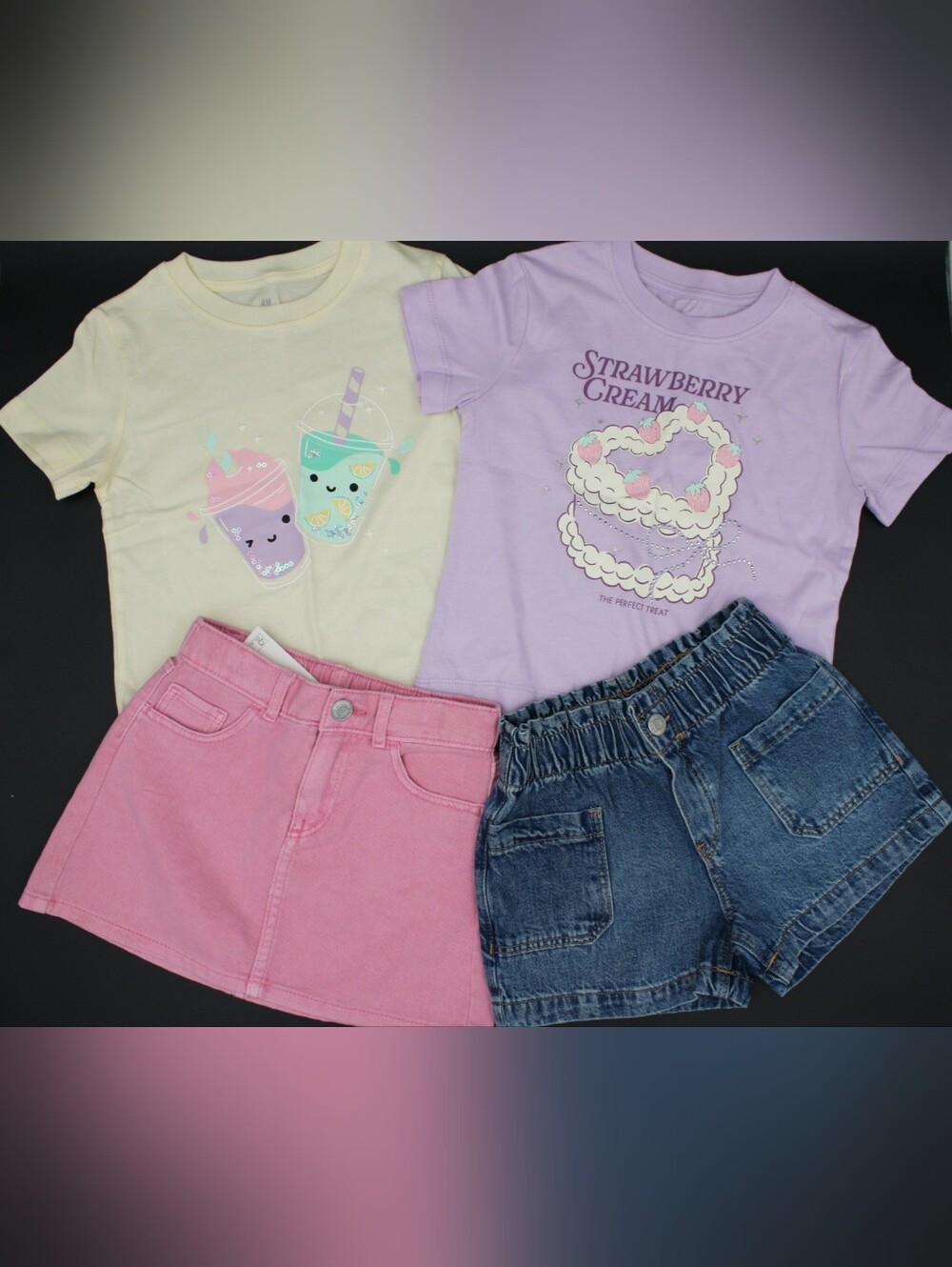 H&M Girls 4T 4pc Bundle – Tees & Shorts Mix & Match